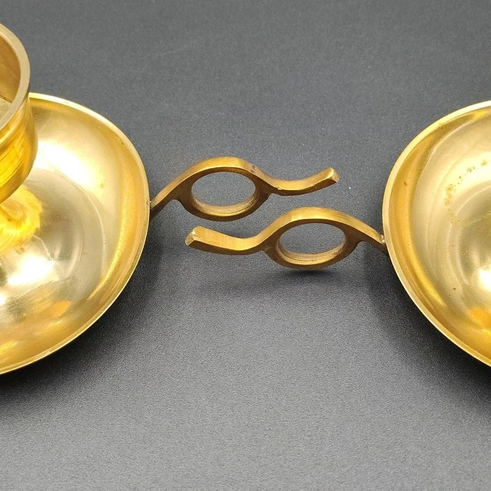 Set-2 Solid Brass Candle stick Chamberstick‎ Holders Secondary BB29.1GA1030.1739
